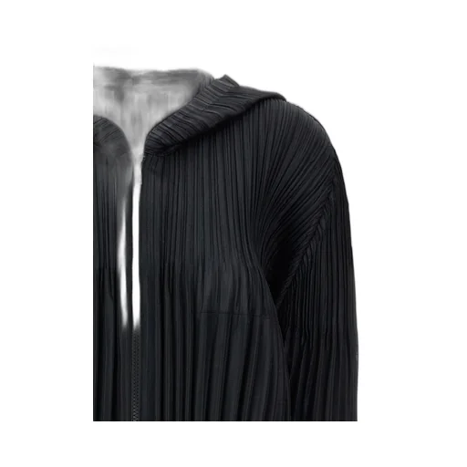 Pleats Please Issey Miyake Fluffy Basics Hooded Blouse