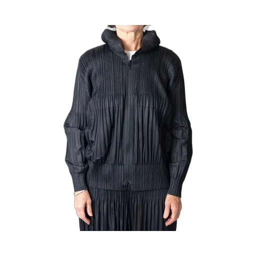 Pleats Please Issey Miyake Pleated Hooded Jacket