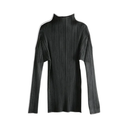 Pleats Please Issey Miyake Mock Neck Long-Sleeved Top