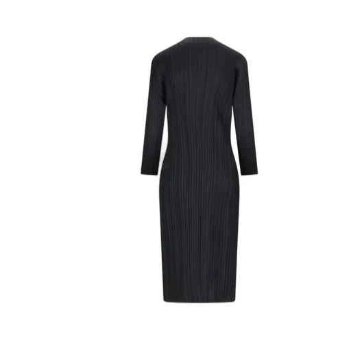 Pleats Please Issey Miyake Pleated Side Slit Midi Dress