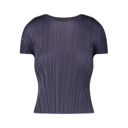 Pleats Please Issey Miyake Short Sleeve Crewneck Pleated Top