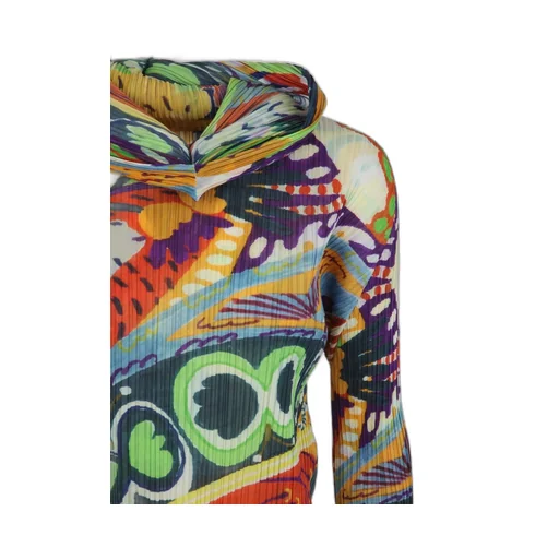 Pleats Please Issey Miyake Snowrunner Graphic Printed Pleated Midi Dress