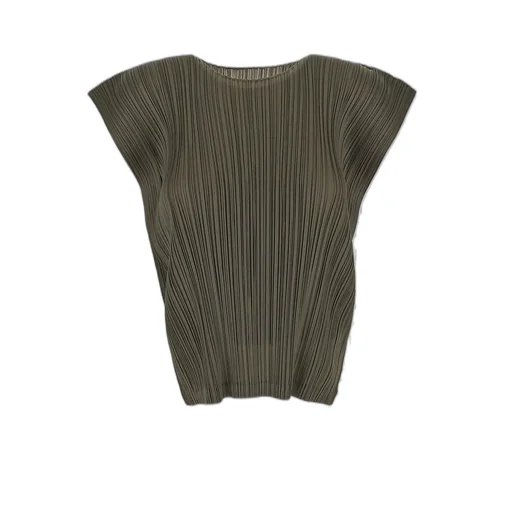 Pleats Please Issey Miyake Cap-Sleeved Pleated Blouse