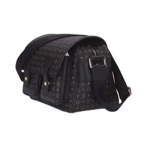 Pollini Monogram Printed Foldover-Top Shoulder Bag