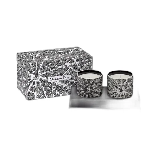 Set Of Two Scented Mini Candles: Baies De Rose Bergamote And Orange Mandarine
