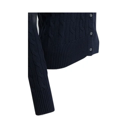 Polo Ralph Lauren Logo Embroidered Cable-Knit Cardigan