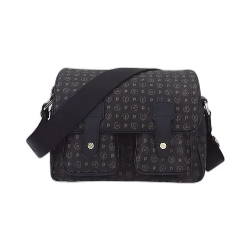 Pollini Monogram Printed Foldover-Top Shoulder Bag