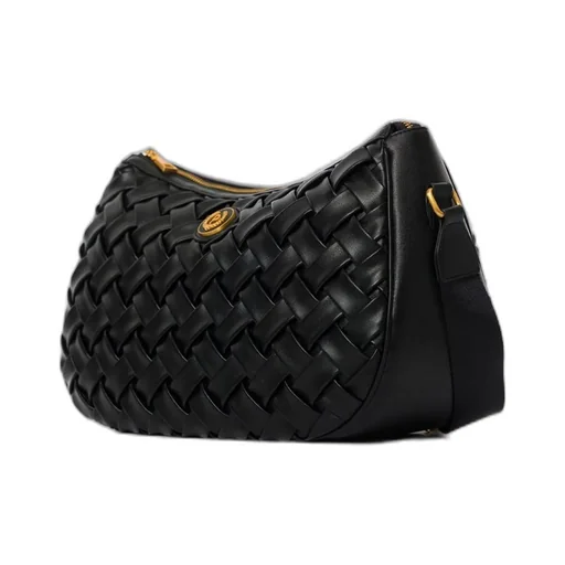 Pollini Zipped Woven Crossbody Bag