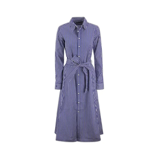 Polo Ralph Lauren Striped Belted Buttoned Shirt Dress