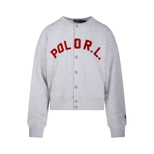 Polo Ralph Lauren Logo Printed Crewneck Snapped Sweatshirt