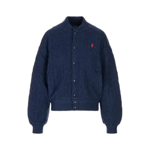 Polo Ralph Lauren Logo Embroidered Cable-Knit Cardigan