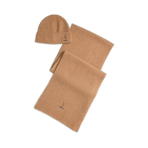 Polo Ralph Lauren Logo Embroidered Beanie And Scarf Set