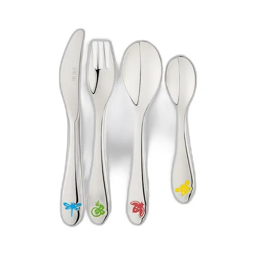 Set With Plate And Four Cutlery Items