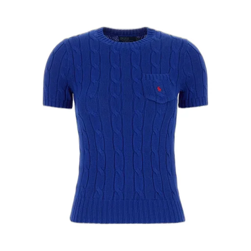 Polo Ralph Lauren Logo Embroidered Cable-Knit Crewneck Top