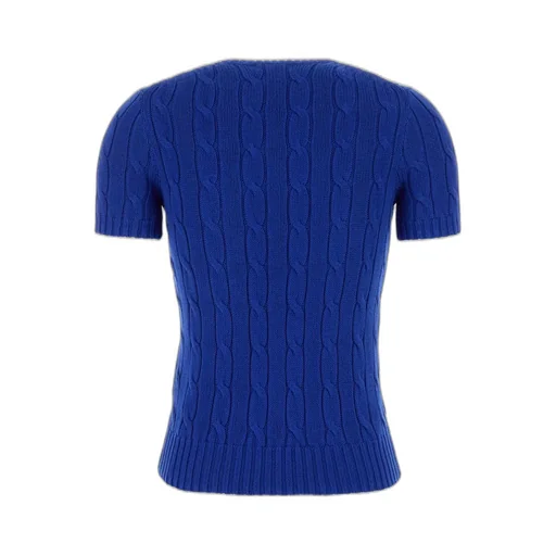 Polo Ralph Lauren Logo Embroidered Cable-Knit Crewneck Top