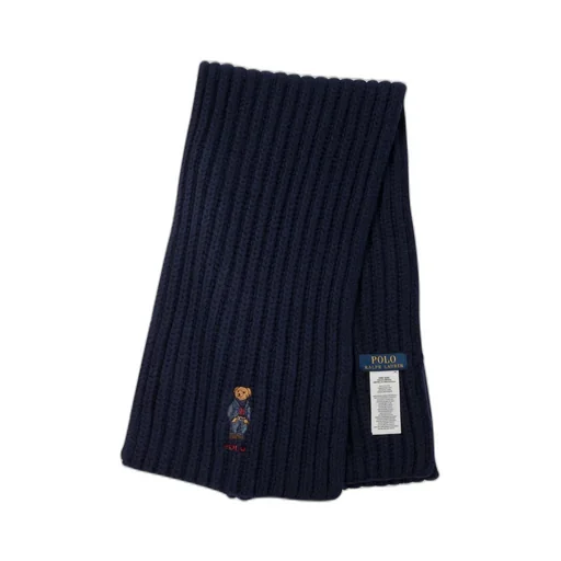 Polo Ralph Lauren Teddy Bear Embroidered Knitted Scarf