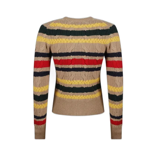 Polo Ralph Lauren Logo Embroidered Striped Cardigan