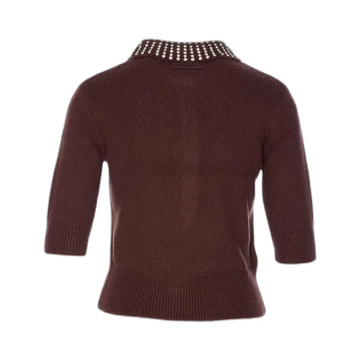 Pinko Collared Embellished Short-Sleeve Knit Polo Shirt