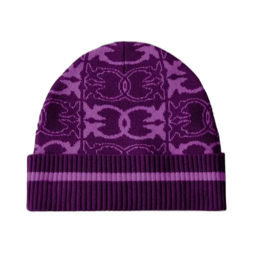 Pinko Logo Intarsia Knitted Beanie