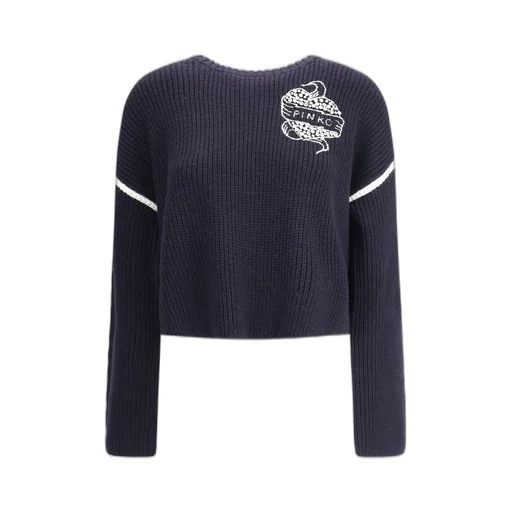 Pinko Alicudi Logo Intarsia Jumper