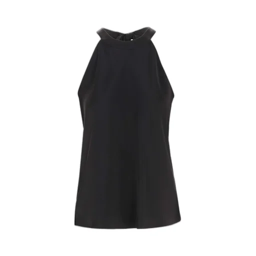 Pinko Bow Detailed Satin Georgette Top