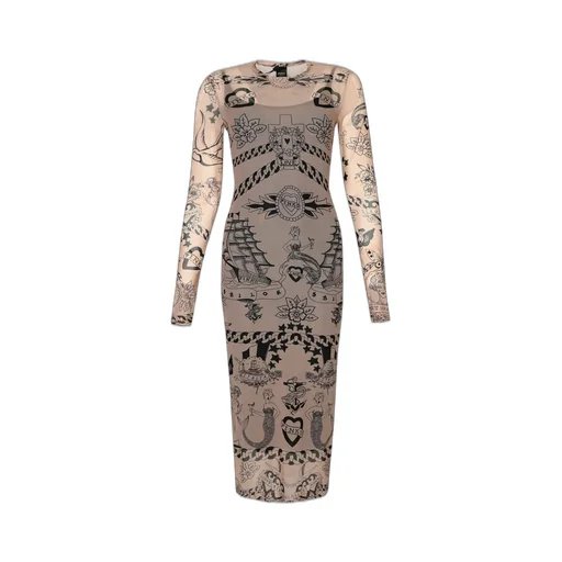 Pinko Aneletti Printed Tulle Dress