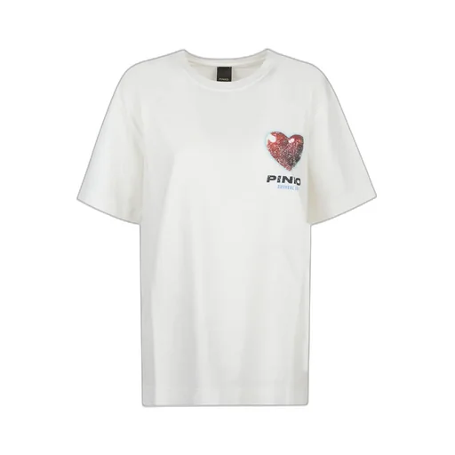 Pinko Heart Printed Crewneck T-Shirt