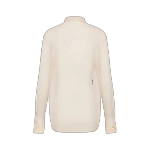 Blouse With Ruffled Neckline