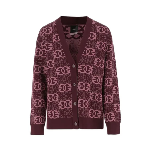 Pinko Love Birds Intarsia Knitted Cardigan