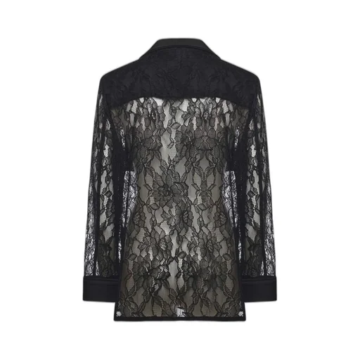 Pinko Single Breasted Lace-Panelled Jacket