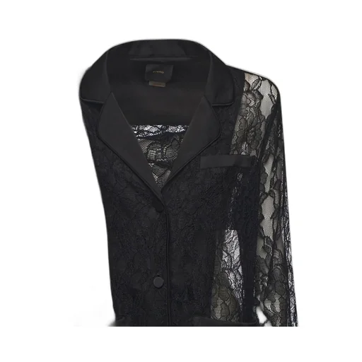 Pinko Single Breasted Lace-Panelled Jacket