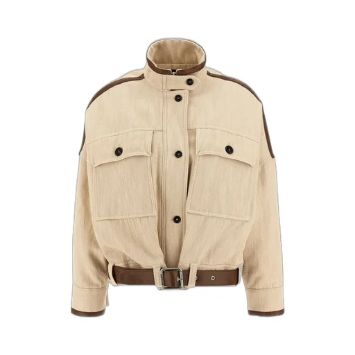 Pinko High Neck Belted Cropped Jacket