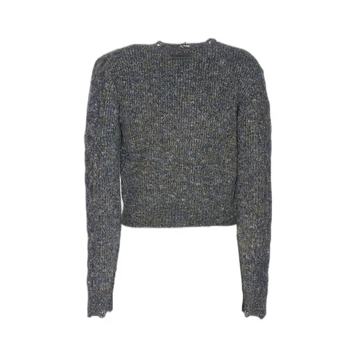 Pinko Cable Knit Short Mouliné Cardigan
