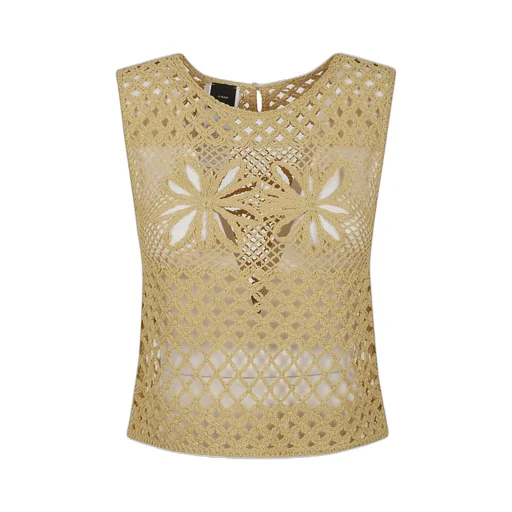 Pinko Crewneck Crochet-Knit Vest