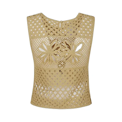 Pinko Crewneck Crochet-Knit Vest