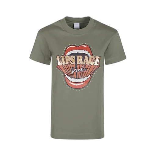 Pinko Lips Race Mouth Print T-Shirt
