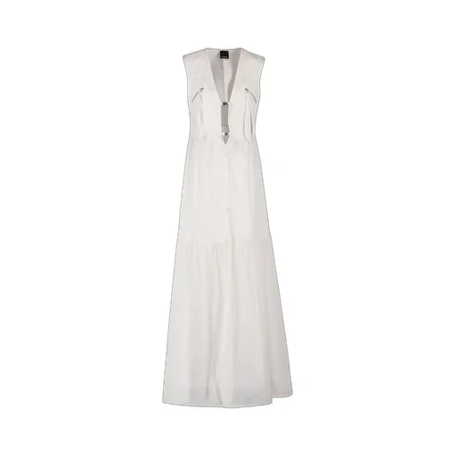 Pinko Andres Buckled V-Neck Long Dress
