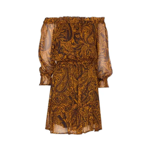 Pinko Paisley Printed Boat Neck Dress