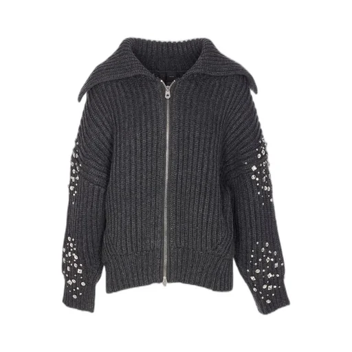 Pinko Embellished Zip-Up Knit Jacket