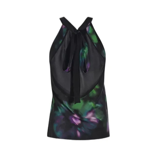 Pinko Talange Floral-Printed Sleeveless Satin Top