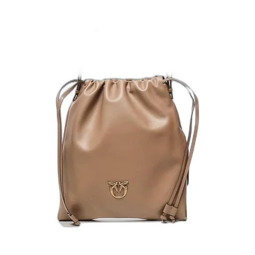 Pinko Drawstring Logo Plaque Shoulder Bag