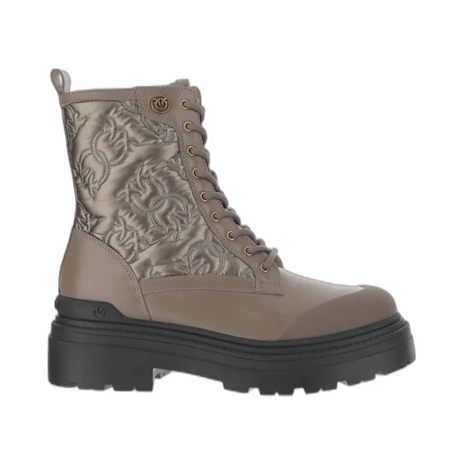 Pinko Round-Toe Lace-Up Boots