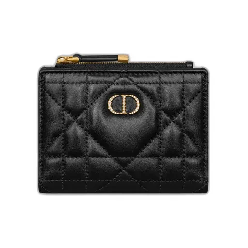 Dior Caro Dahlia Wallet With Crystals
