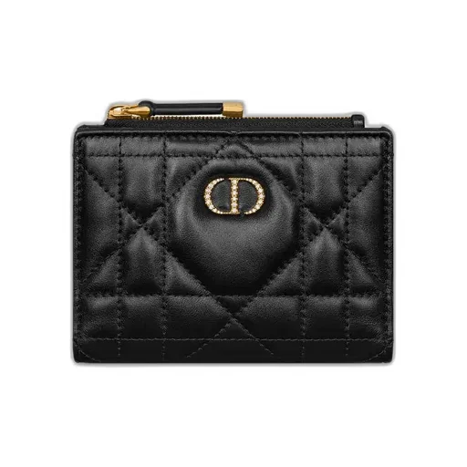 Dior Caro Dahlia Wallet With Crystals