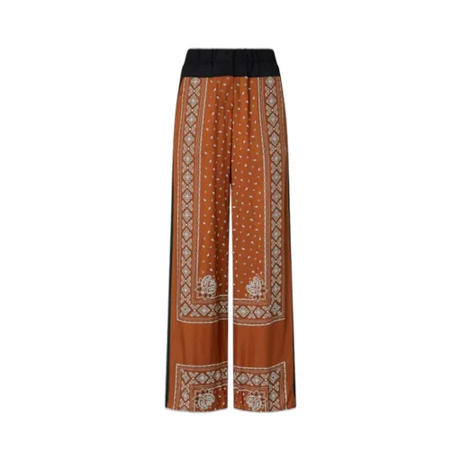 Pinko Spirito Bandana Printed Lightweight Wide-Leg Trousers