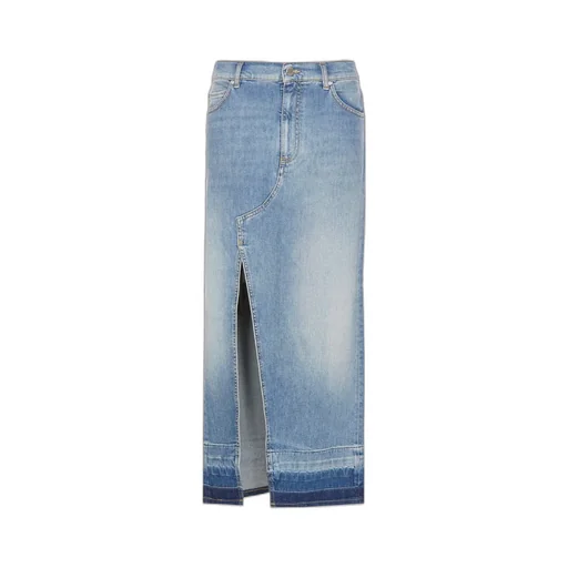 Pinko Side Slit Midi Denim Skirt