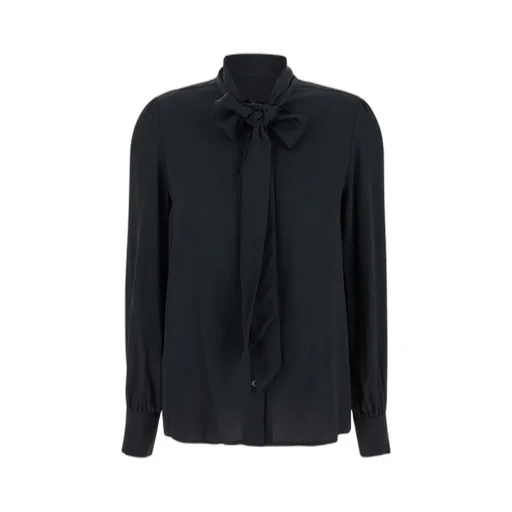 Pinko Bow Neck Embellished Crepe Blouse