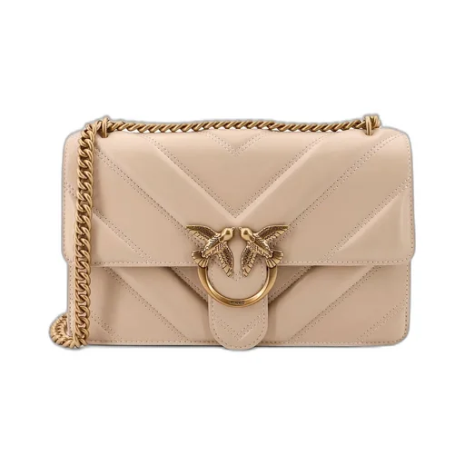 Pinko Logo Plaque Quilted Shoulder Bag