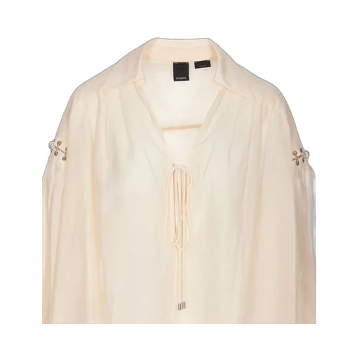 Pinko V-Neck Eyelet Detailed Blouse