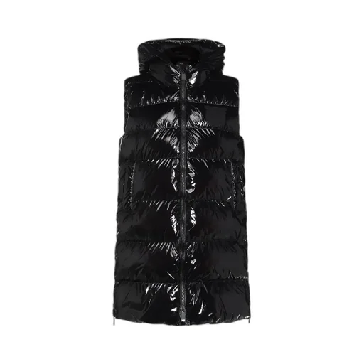 Pinko Logo Patch Sleeveless Hooded Padded Coat